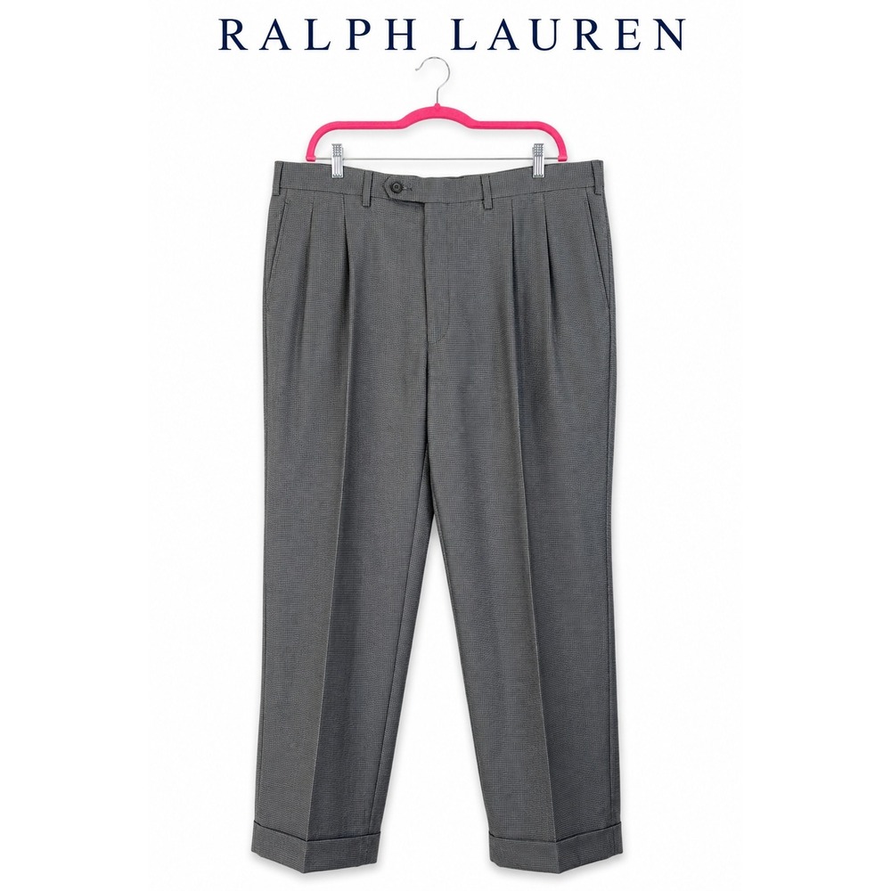 Ralph Lauren Gray Dress Pants 38x29 Cuffed Pleated Career Office